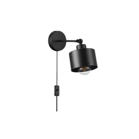 Kinkiet E27 LED Elza ruchomy x1 czarny wtyczka-5903002038482