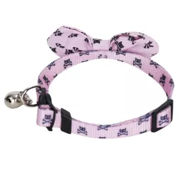 Kokardka z dzwonecznikiem elegancka obroża dla kota 1x20-30.5cm - 8719138143511