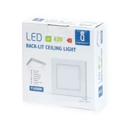 Plafon LED natynkowy kwadratowy 6W 6500K zimna, 12,2×12,2 cm - 8433325210380