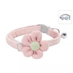 Elegancka obroża dla kota z kokardką lub kwiatkiem i dzwoneczkiem 30cm - 8719138143566