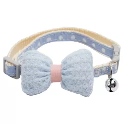 Elegancka obroża dla kota z kokardką lub kwiatkiem i dzwoneczkiem 30cm - 8719138143566