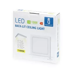 Plafon LED natynkowy kwadratowy 12W 3000K ciepła, 17,3×17,3 cm - 8433325210397