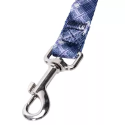 Podstawowa smycz dla psa z karabińczykiem w kratkę 2x120cm rozmiar M - 8719138143702