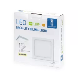 Plafon LED natynkowy kwadratowy 12W 4000K neutralna, 17,3×17,3 cm - 8433325210403
