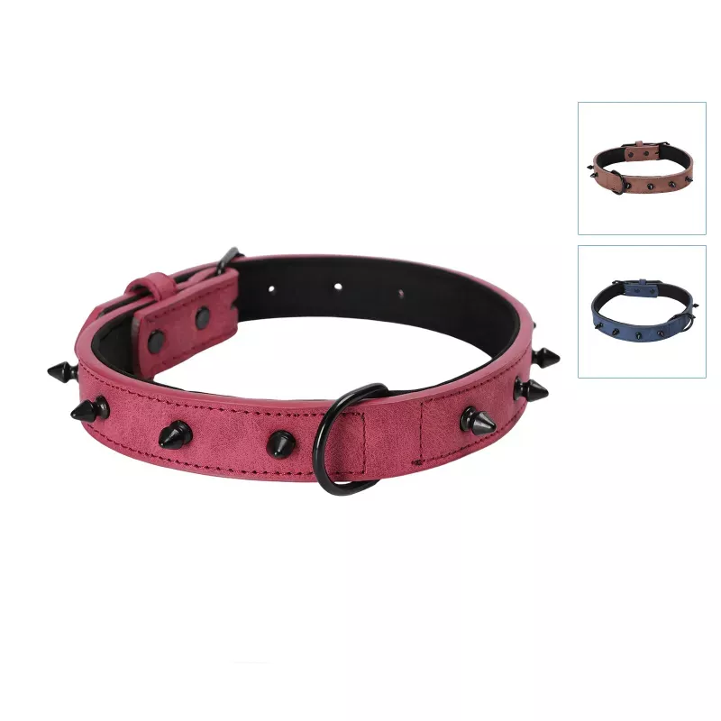 Klasyczna obroża dla psa z 8 ćwiekami rozmiar L 2.5xL52cm - 8719138143580