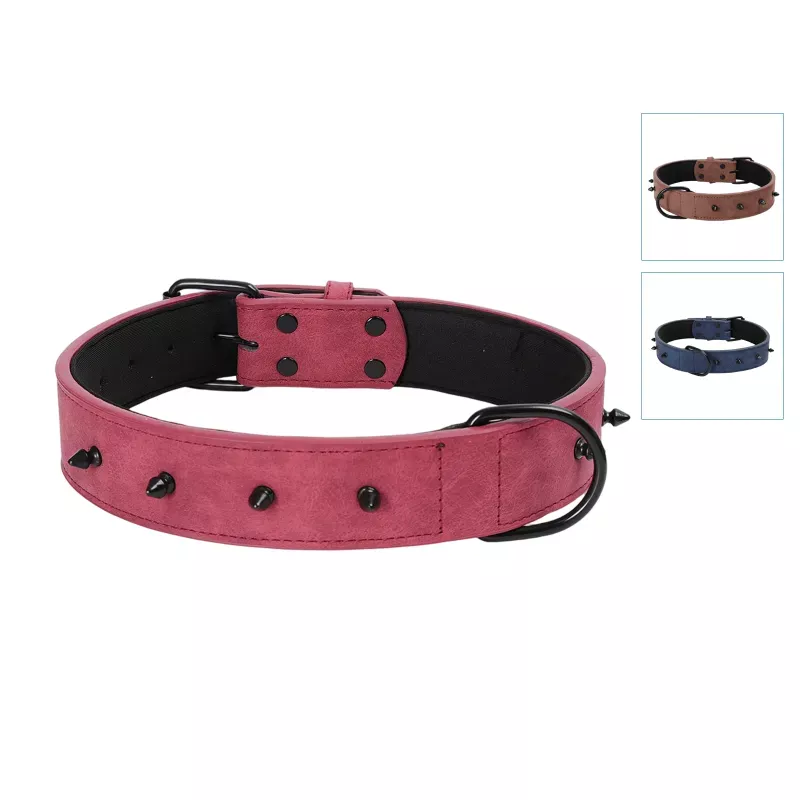 Klasyczna obroża dla psa z 8 ćwiekami rozmiar XL 4xL67cm - 8719138143603