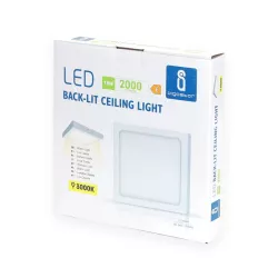 Plafon LED natynkowy kwadratowy 18W 3000K ciepła, 22,6×22,6 cm - 8433325210427