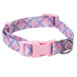 Obroża dla kota w elegancką kratkę rozmiar M 2x35-50cm z uchwytem - 8719138143672