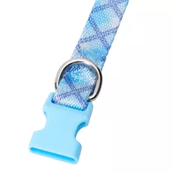 Obroża dla kota w elegancką kratkę rozmiar M 2x35-50cm z uchwytem - 8719138143672
