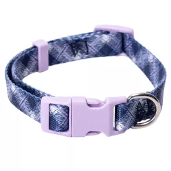 Obroża dla psa w elegancką kratkę rozmiar L 2.5x45-60cm z uchwytem - 8719138143689