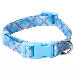 Obroża dla psa w elegancką kratkę rozmiar L 2.5x45-60cm z uchwytem - 8719138143689
