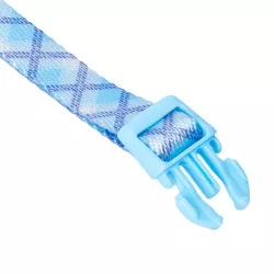 Obroża dla psa w elegancką kratkę rozmiar L 2.5x45-60cm z uchwytem - 8719138143689