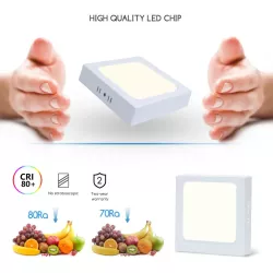 Plafon LED natynkowy kwadratowy 18W 4000K neutralna, 22,6×22,6 cm - 8433325210434