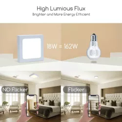 Plafon LED natynkowy kwadratowy 18W 4000K neutralna, 22,6×22,6 cm - 8433325210434