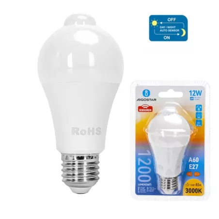 LED A60 E27 12W z czujnikiem podczerwieni - 8433325183622