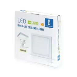 Plafon LED natynkowy kwadratowy 18W 4000K neutralna, 22,6×22,6 cm - 8433325210434