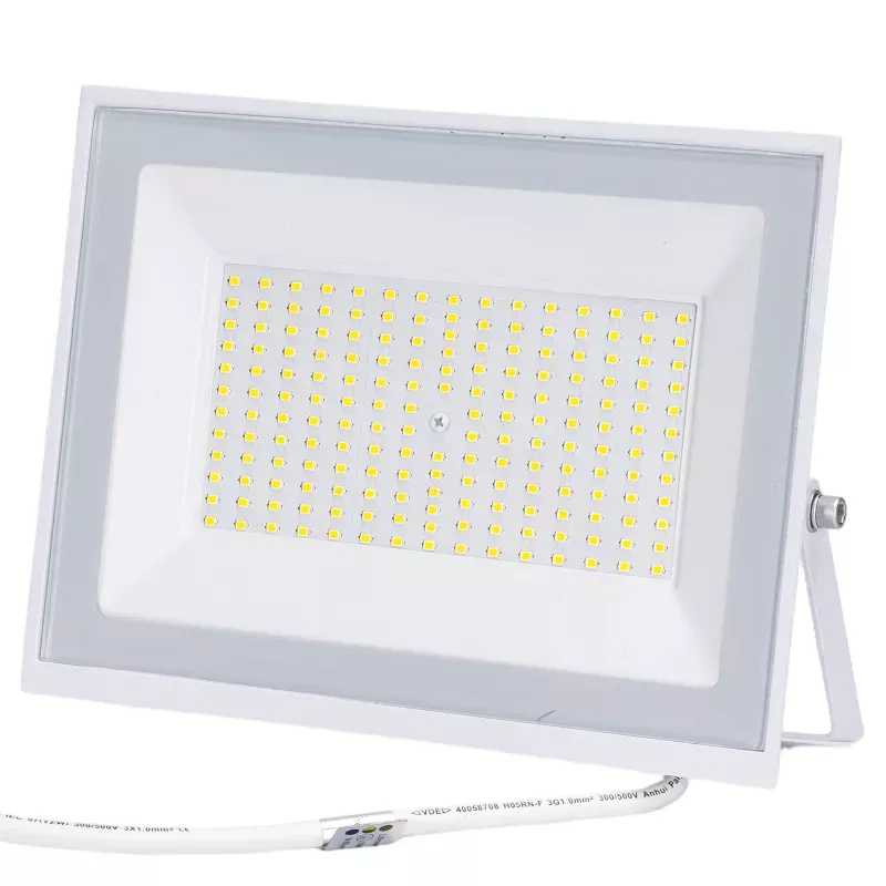 Halogen led 100W barwa zimna 6500K 9000lm w białej obudowie IP65 - 8433325001124