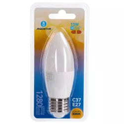 Żarówka LED świeczka C37 gwint E27 moc 13W ciepła 3000K jasność 1280lm - 8433325350406