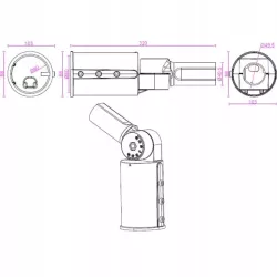 Regulowany ADAPTER Wysięgnik Uchwyt słup latarnia LAMPA ULICZNA 80mm-50mm-5904703019039