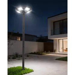 SŁUP OŚWIETLENIOWY MASZT DO LAMP 3M ULICZNYCH LATARNI 76mm OKRĄGŁY CZARNY-5904703028413