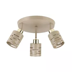 Kinkiet E27 LED Elen ruchomy x3 beż+złoty okrąg-5904703030201