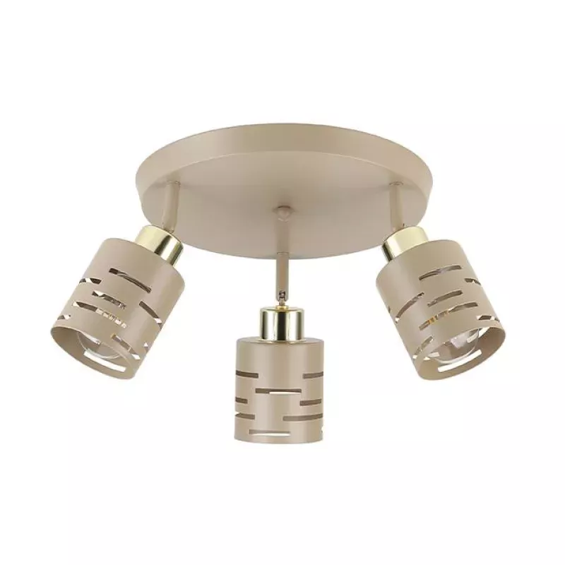 Kinkiet E27 LED Elen ruchomy x3 beż+złoty okrąg-5904703030201