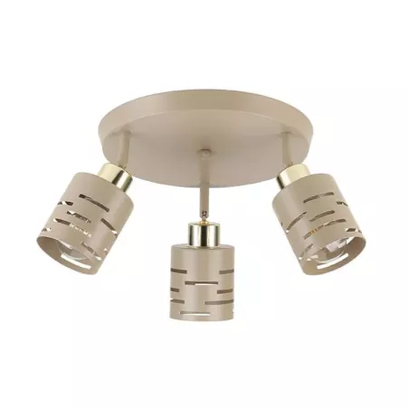 Kinkiet E27 LED Elen ruchomy x3 beż+złoty okrąg-5904703030201