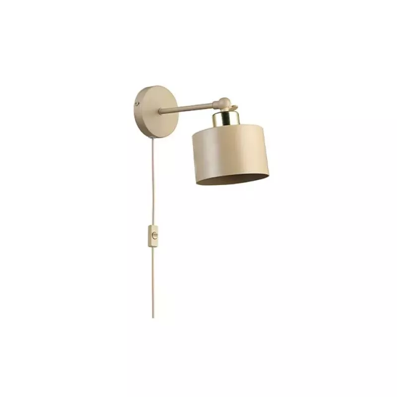 Kinkiet E27 LED Elza ruchomy x1 beżowy wtyczka-5904703030331