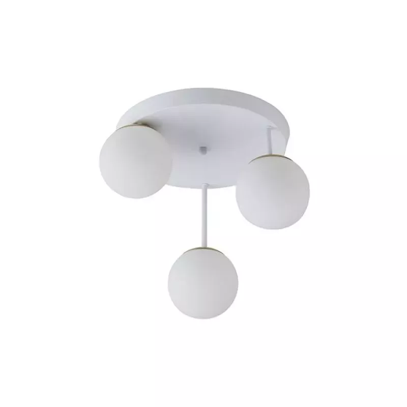 Kinkiet E27 LED Bali-12 29cm x3-2 biały+złoty-5904703029991