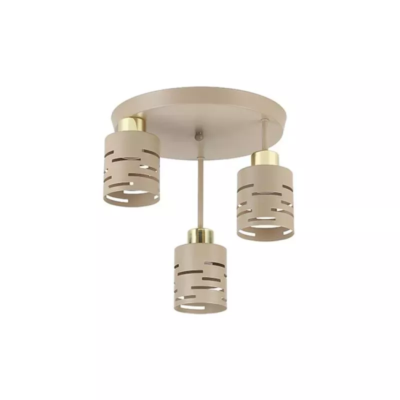 Kinkiet E27 LED Elen x3 beż+złoty okrągły-5904703030188