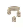 Kinkiet E27 LED Elen x3 beż+złoty okrągły-5904703030188