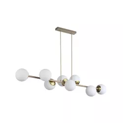 Oprawa wisząca E27 Bali-12 120cm x8 beż+złoty-5904703030027