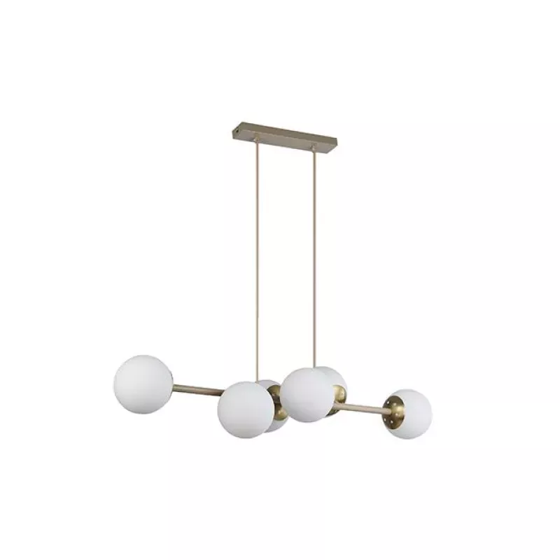 Oprawa wisząca E27 Bali-12 90cm x6 beż+złoty-5904703030034