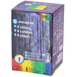 Kolorowa kurtyna sople 3x3m led RGBY serowarnie z pilota zasilane USB - 8433325385576
