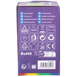 Kolorowa kurtyna sople 3x3m led RGBY serowarnie z pilota zasilane USB - 8433325385576