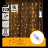 Biała kurtyna sople 3x3m LED 300 ciepłych lampek z pilotem na 5V z USB - 8433325385569
