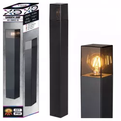 Lampa ogrodowa stojąca słupek zewnętrzny E27 80cm kwadratowa czarna-5904703008873