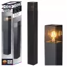 Lampa ogrodowa stojąca słupek zewnętrzny E27 80cm kwadratowa czarna-5904703008873