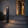 Lampa ogrodowa stojąca słupek zewnętrzny E27 80cm kwadratowa czarna-5904703008873