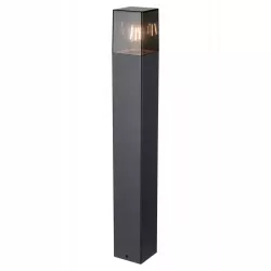 Lampa ogrodowa stojąca słupek zewnętrzny E27 80cm kwadratowa czarna-5904703008873
