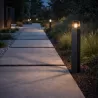 Lampa ogrodowa stojąca słupek zewnętrzny E27 80cm kwadratowa czarna-5904703008873