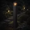 Lampa ogrodowa stojąca słupek zewnętrzny E27 80cm kwadratowa czarna-5904703008873