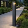 Lampa ogrodowa stojąca słupek zewnętrzny E27 80cm kwadratowa czarna-5904703008873