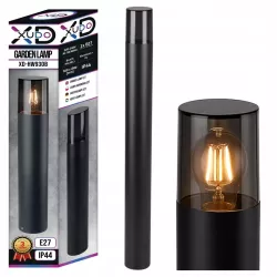 Lampa ogrodowa stojąca słupek zewnętrzny E27 80cm okrągła czarna-5904703008880