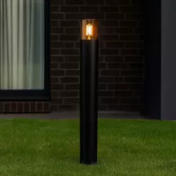 Lampa ogrodowa stojąca słupek zewnętrzny E27 80cm okrągła czarna-5904703008880