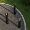 Lampa ogrodowa stojąca słupek zewnętrzny E27 80cm okrągła czarna-5904703008880