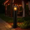 Lampa ogrodowa stojąca słupek zewnętrzny E27 80cm okrągła czarna-5904703008880
