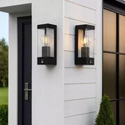 Kinkiet zewnętrzny lampa ogrodowa CZUJNIK RUCHU elewacyjna ścienna E27 LED-5904703010012