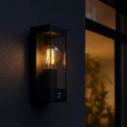 Kinkiet zewnętrzny lampa ogrodowa CZUJNIK RUCHU elewacyjna ścienna E27 LED-5904703010012