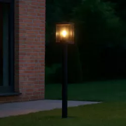Lampa ogrodowa stojąca słupek zewnętrzny E27 50cm czarna-5904703009993